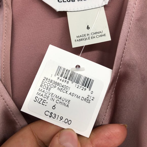 Club Monaco Asymmetrical Dress in Blush Pink - Picture 5 of 16